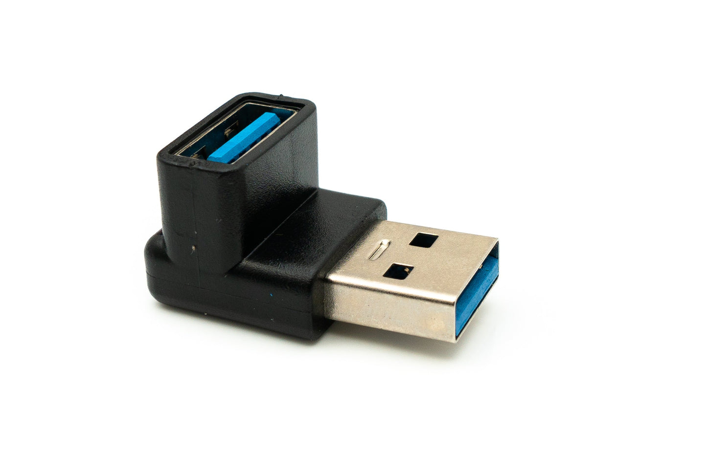 SYSTEM-S USB 3.0 Adapter Typ A Stecker zu Buchse Winkel Kabel in Schwarz