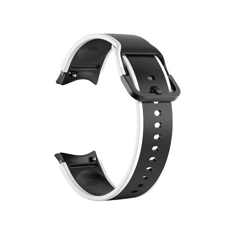 SYSTEM-S Armband 20 mm aus Silikon für Samsung Galaxy Watch 5 4 Smartwatch Weiß Schwarz