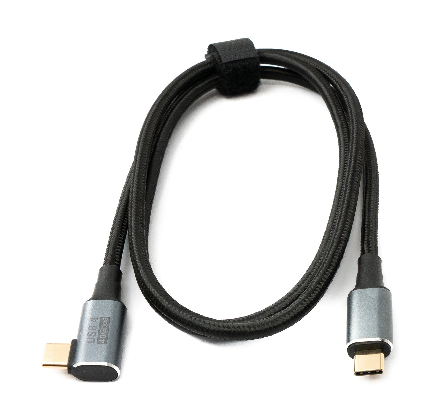 SYSTEM-S USB4 USB Kabel 100 cm Typ C Stecker zu Stecker 40 Gbit/s USB 4.0 geflochten Winkel