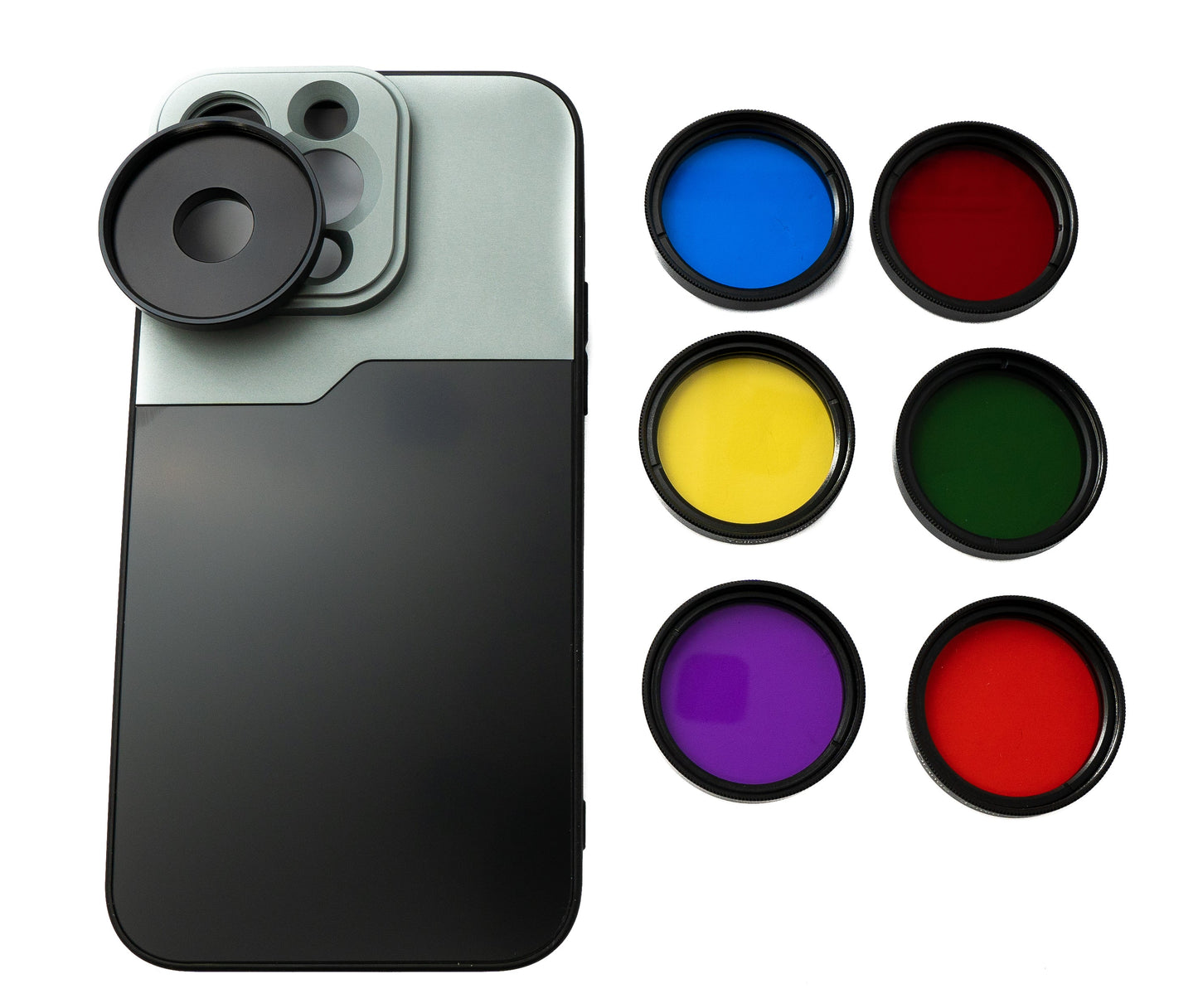 SYSTEM-S Farbfilter Set 37 mm 6 Stück Farbe Filter für Fotografie für iPhone 14 Pro Max