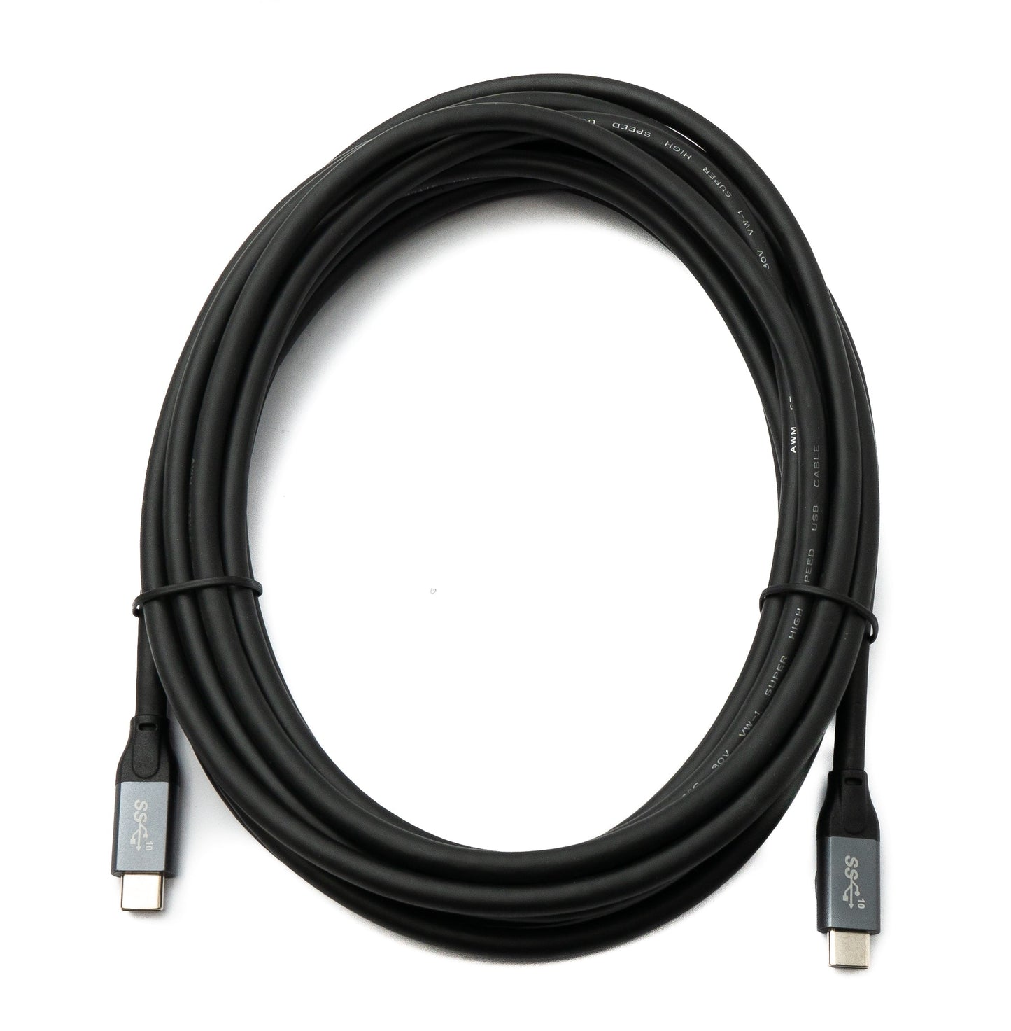 SYSTEM-S USB 3.1 Gen 2 Kabel 500 cm Typ C Stecker zu Stecker in Schwarz