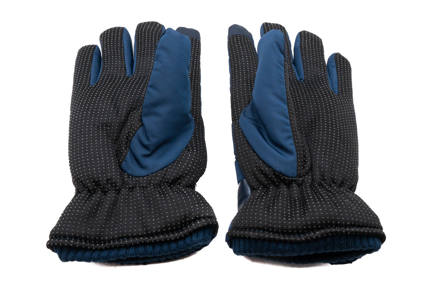 SYSTEM-S Anti Rutsch Handschuhe aus Polyester für Smartphones Touch Bildschirme in Blau