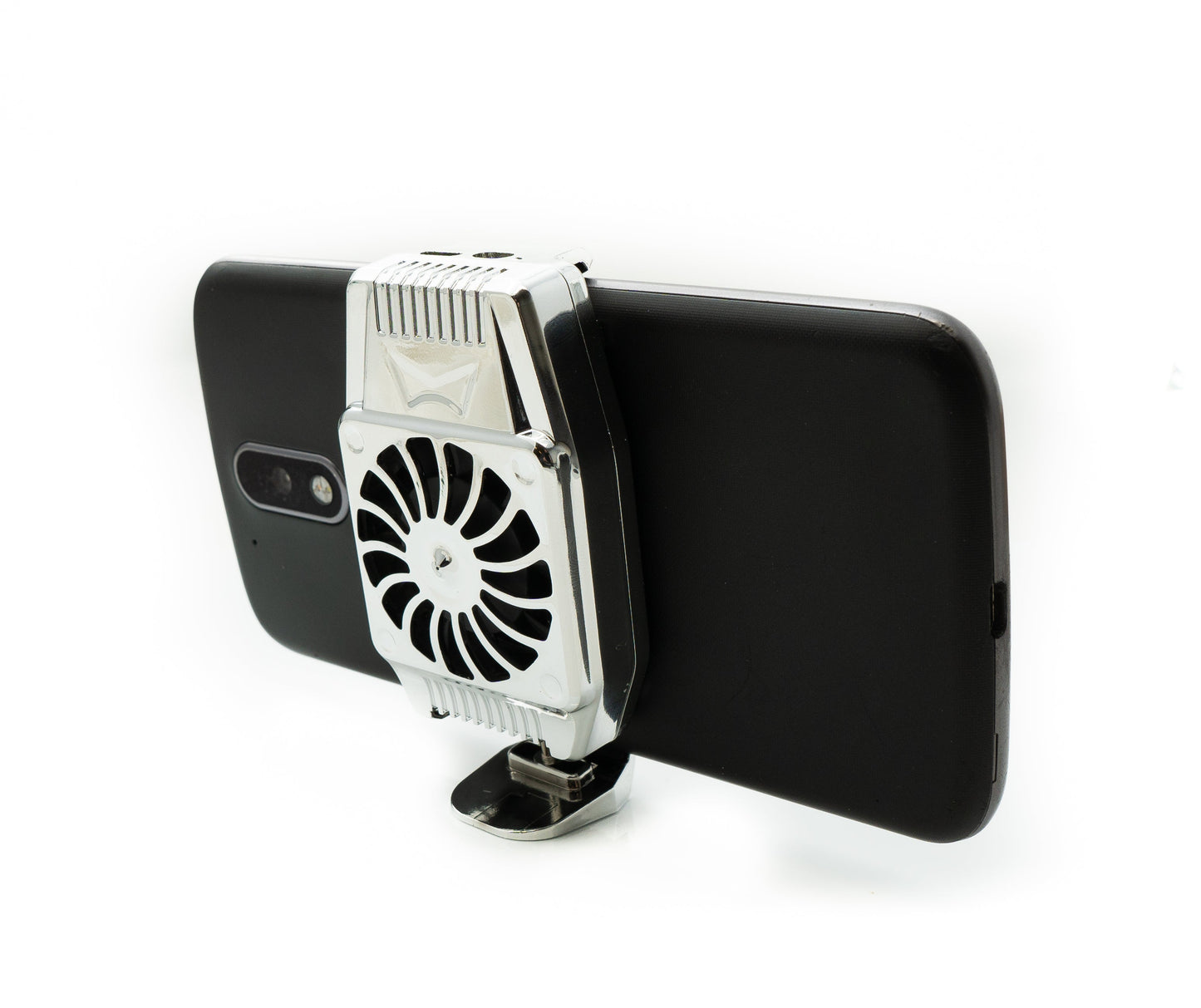 SYSTEM-S USB Kühlung Ventilator für 4,0" bis 6,7" Smartphone Tablet in Grau