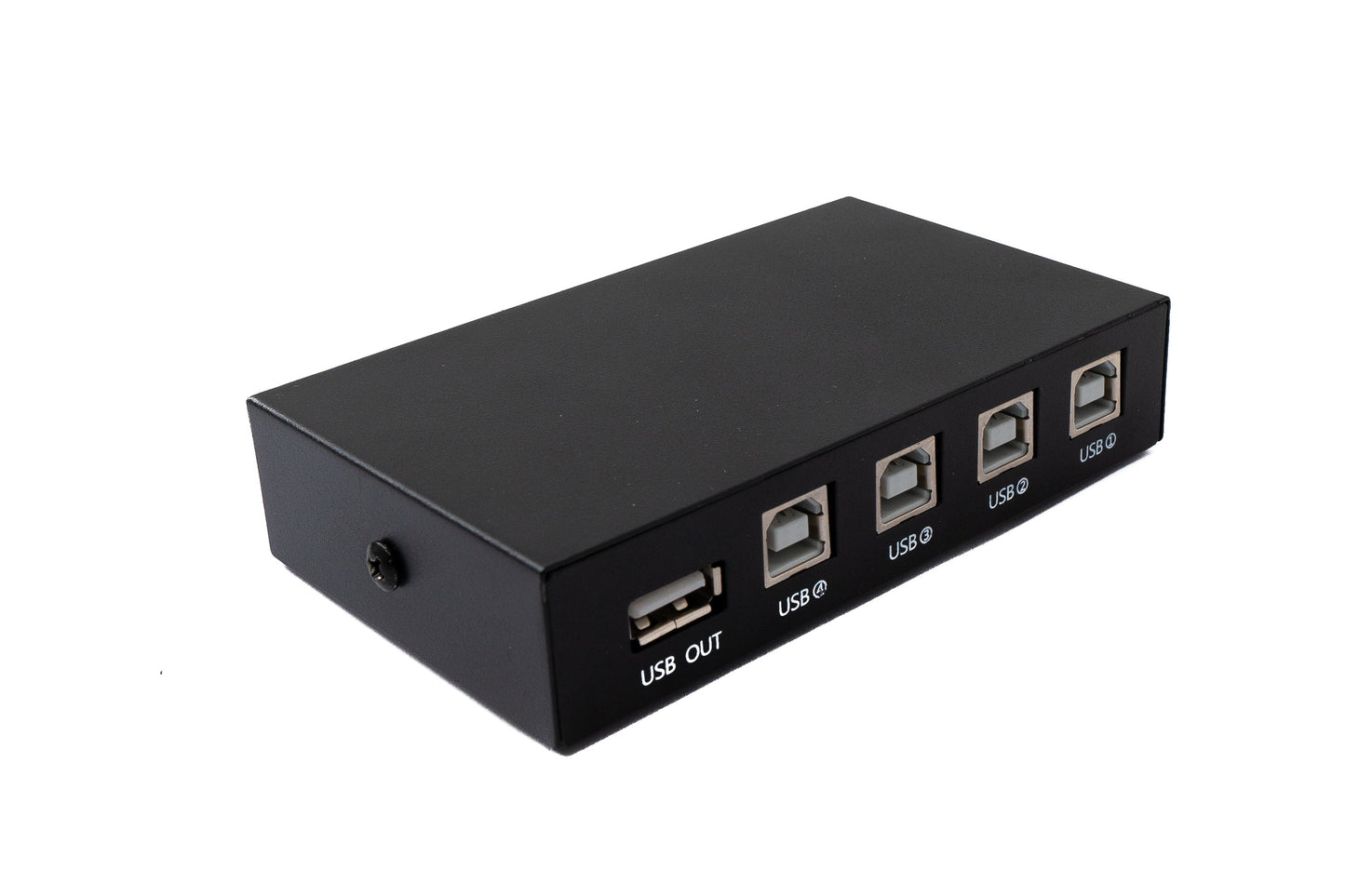 SYSTEM-S USB 2.0 Switch 4x Typ B Buchse zu A Buchse Hub Schalter Adapter in Schwarz