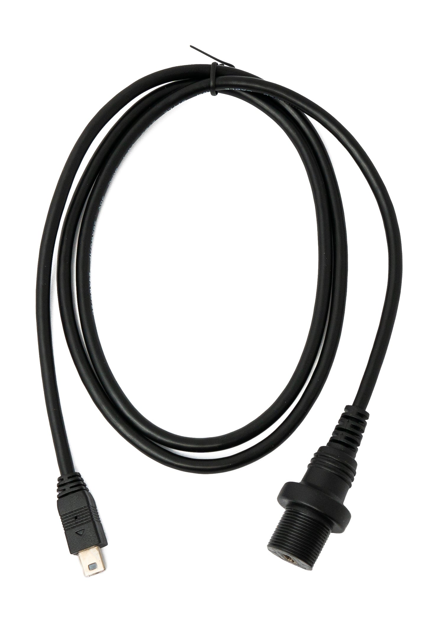 SYSTEM-S USB 2.0 Kabel 100 cm Mini B Stecker zu Buchse Bulkhead Wasserfest in Schwarz