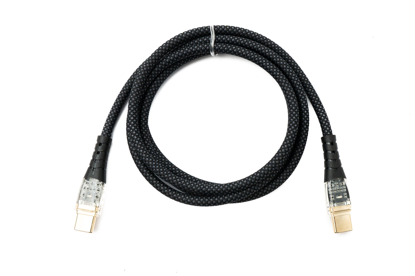 SYSTEM-S USB 3.1 Typ C Kabel 100 cm Stecker zu Stecker 5 Gbit/s geflochten Schwarz