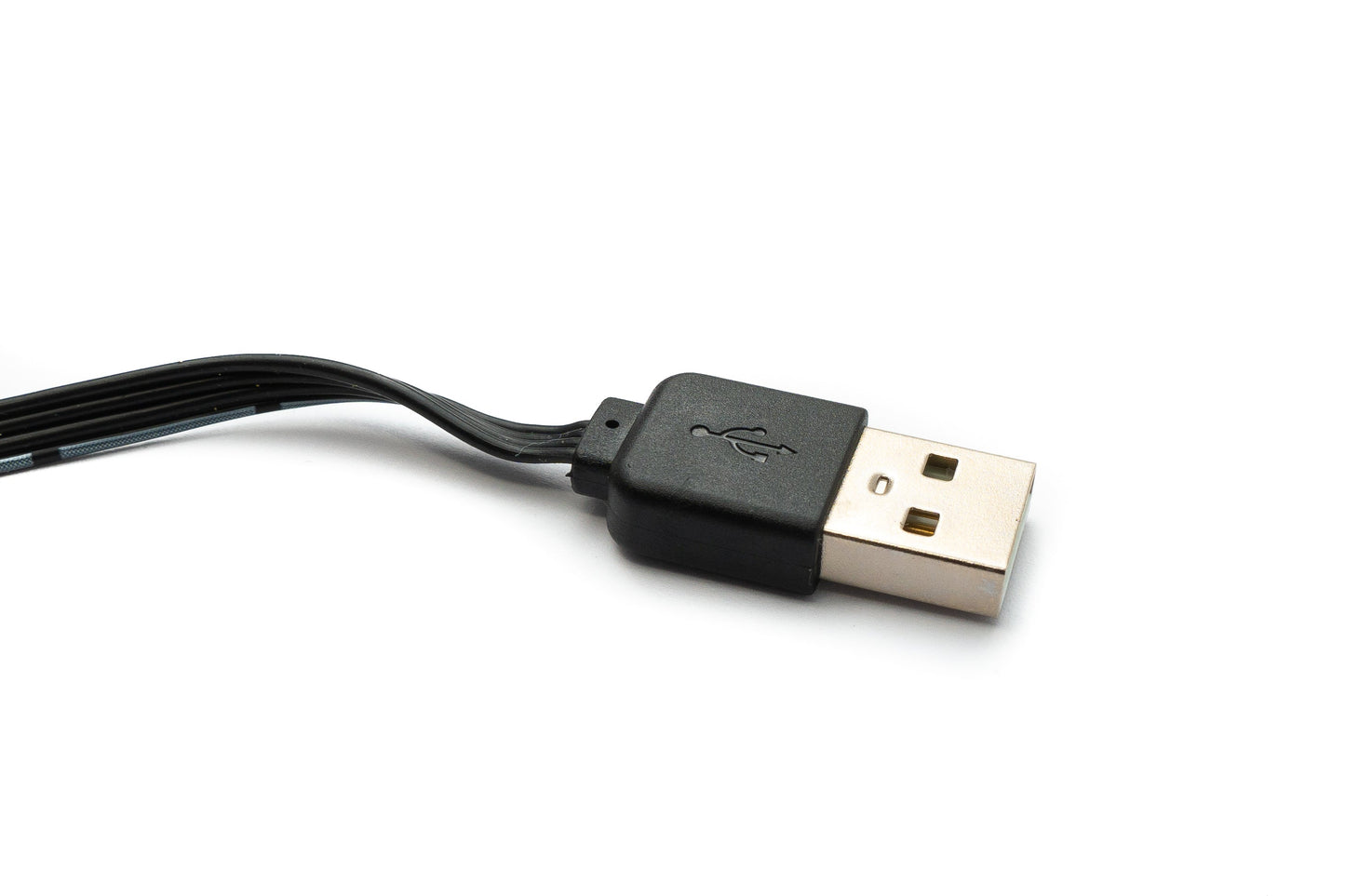 SYSTEM-S USB 3.1 Kabel 13 cm Typ C Stecker zu 2.0 Typ A Stecker flach Schwarz