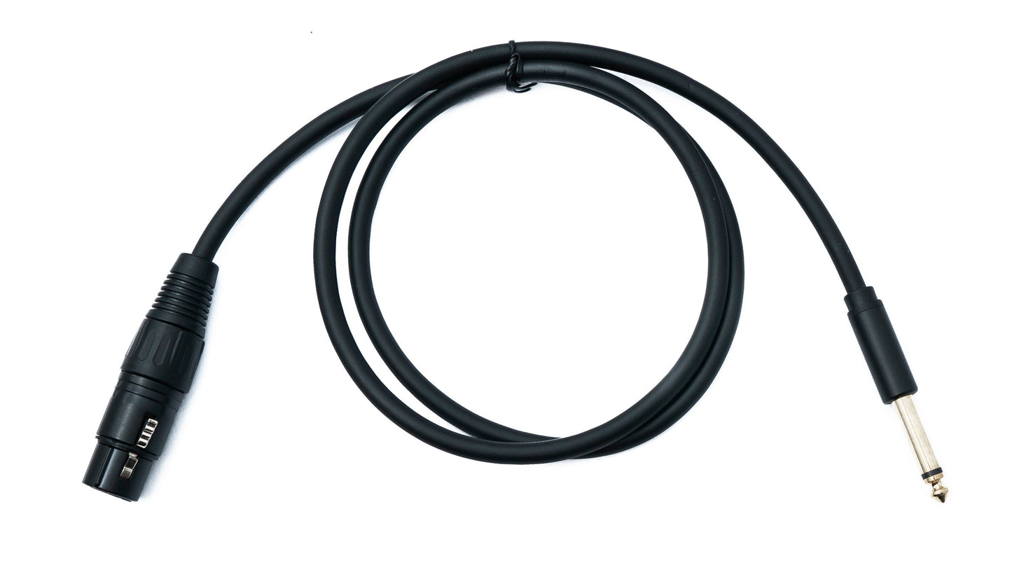 SYSTEM-S Audio XLR Kabel 100 cm 3 polig Buchse zu Klinke AUX 6,35 mm 2 polig TS Stecker