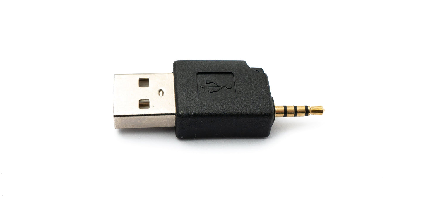 SYSTEM-S Audio USB Adapter 2,5 mm Klinke Stecker zu 2.0 Typ A Stecker AUX Kabel in Schwarz