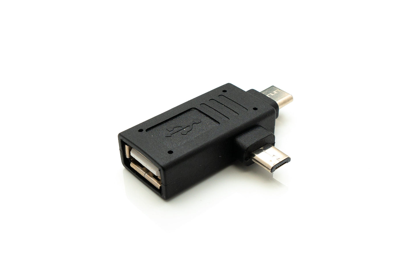 SYSTEM-S USB Y 3.1 Adapter Typ C Stecker & 2.0 Micro B Stecker zu A Buchse Kabel Schwarz