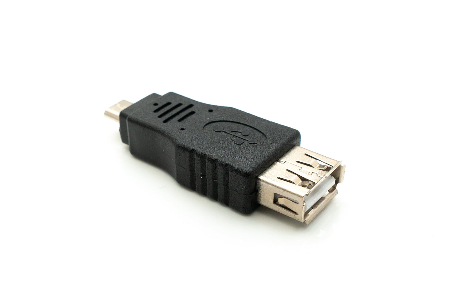 SYSTEM-S USB 2.0 Adapter Micro B Stecker zu Typ A Buchse Kabel in Schwarz
