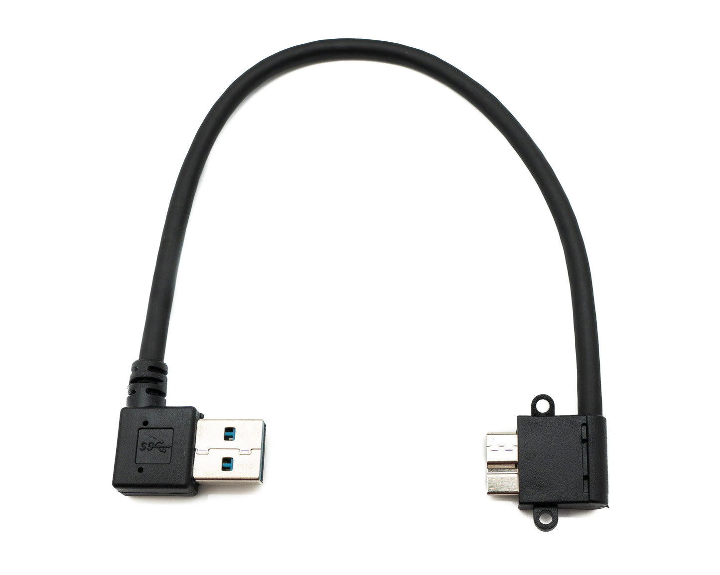SYSTEM-S USB 3.0 cable 25 cm Micro B plug to Type A plug angled in black