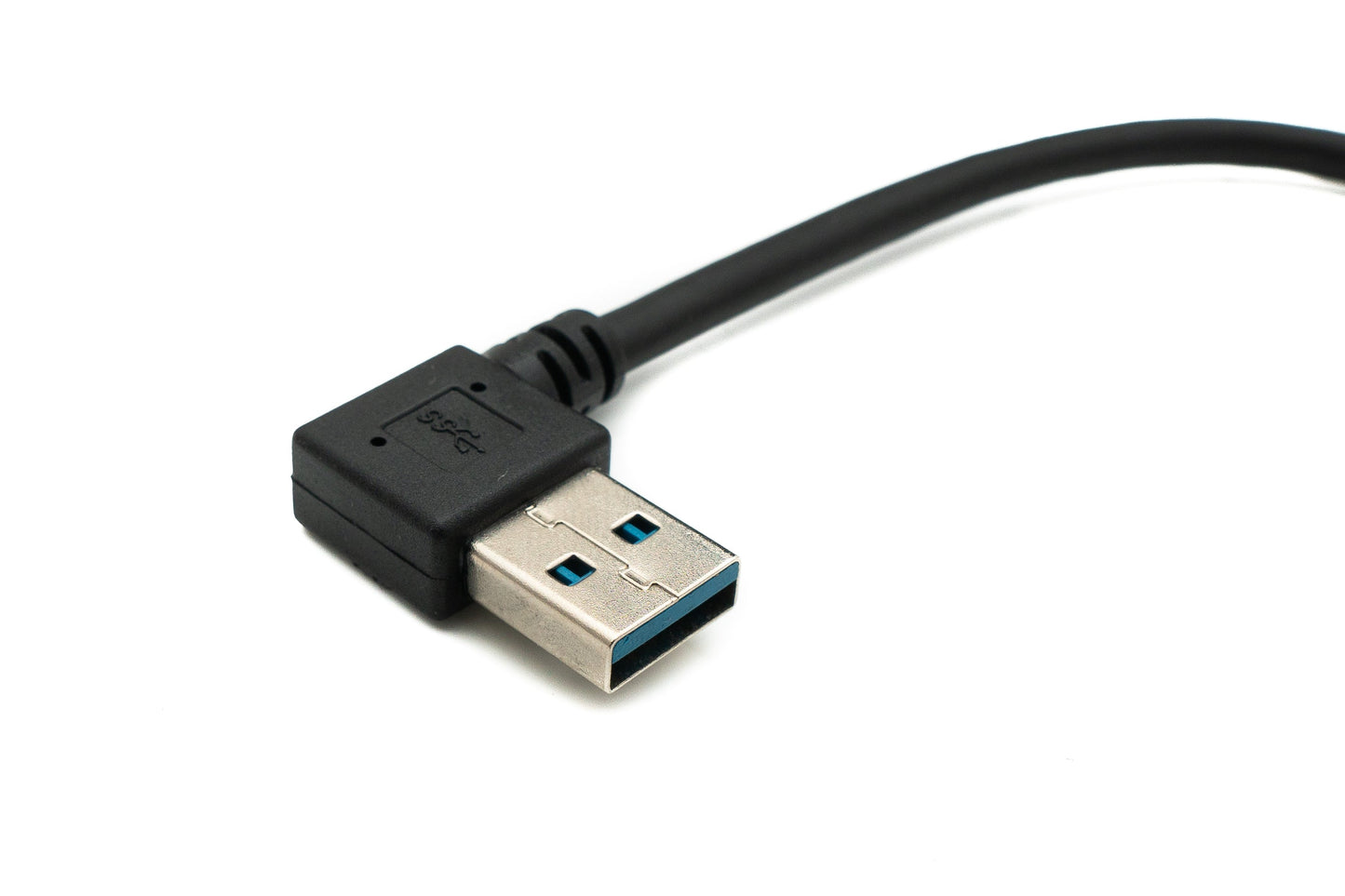 SYSTEM-S USB 3.0 cable 25 cm Micro B plug to Type A plug angled in black