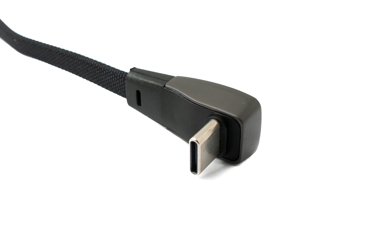 SYSTEM-S USB 3.1 Typ C Kabel 100 cm Stecker zu Stecker 5 Gbit/s geflochten flach Winkel