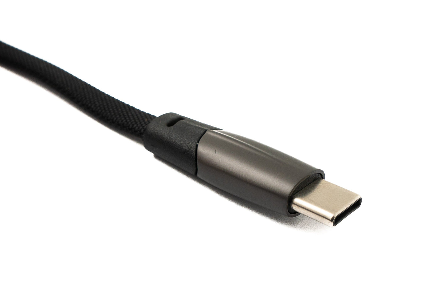 SYSTEM-S USB 3.1 Typ C Kabel 100 cm Stecker zu Stecker 5 Gbit/s geflochten flach Winkel