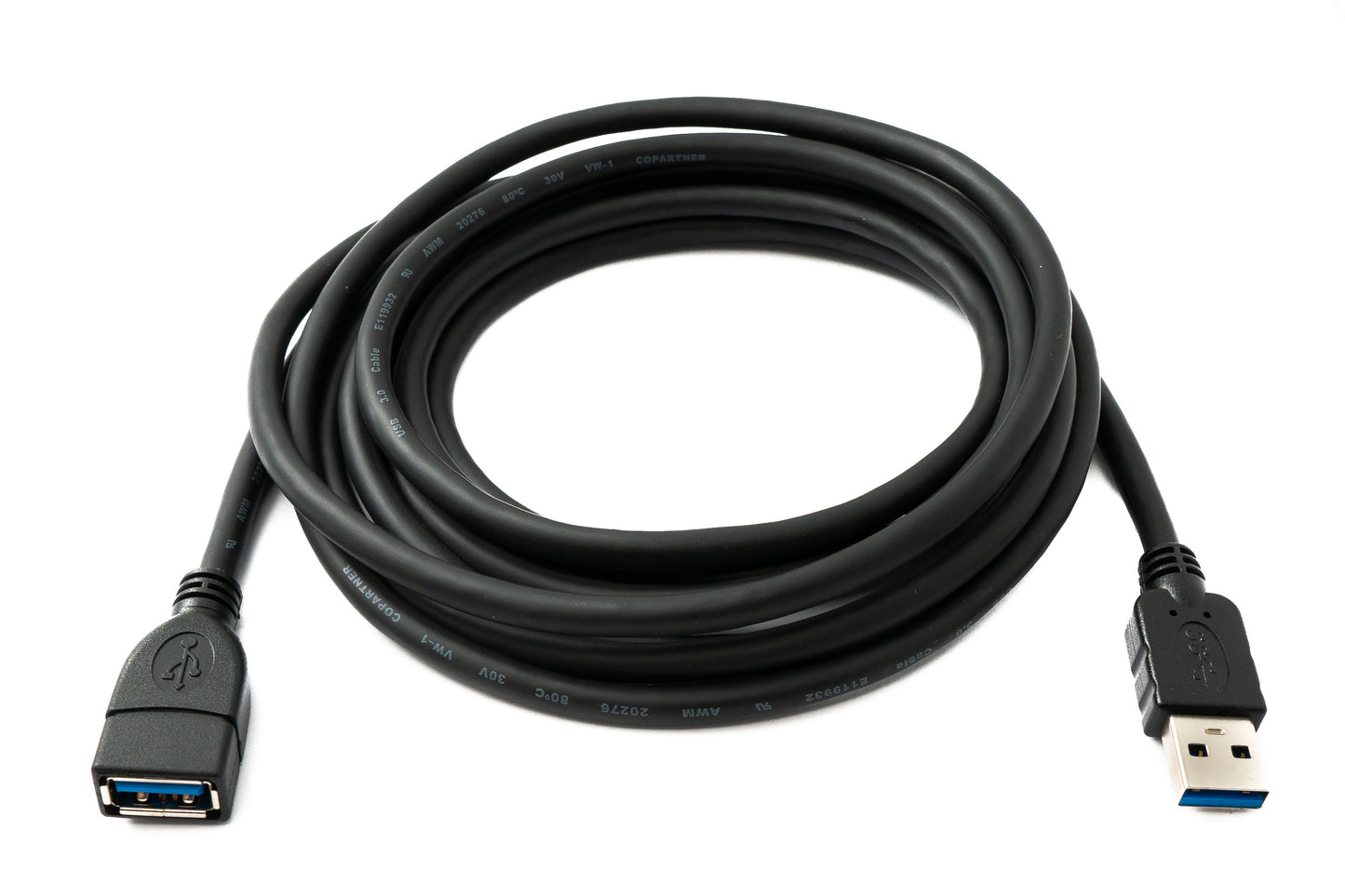 SYSTEM-S USB 3.0 cable 3 m Type A male to female 5 Gbit/s in black