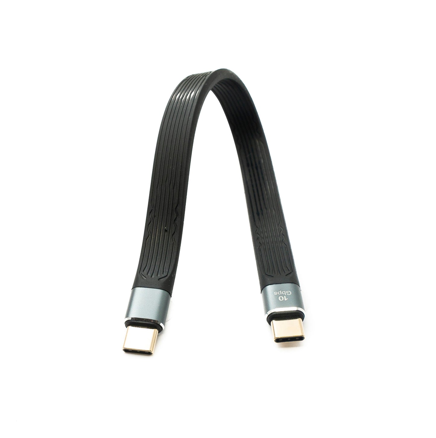 SYSTEM-S USB 3.1 Gen 2 cable 20 cm Type C male to male flat cable 10 Gbit/s 100W