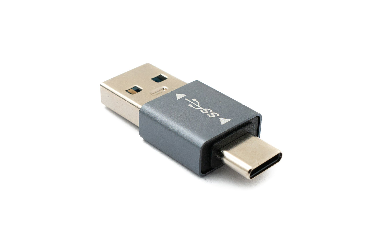 SYSTEM-S USB 3.1 Adapter Typ C Stecker zu 3.0 A Stecker Adapter 5 Gbit/s in Grau