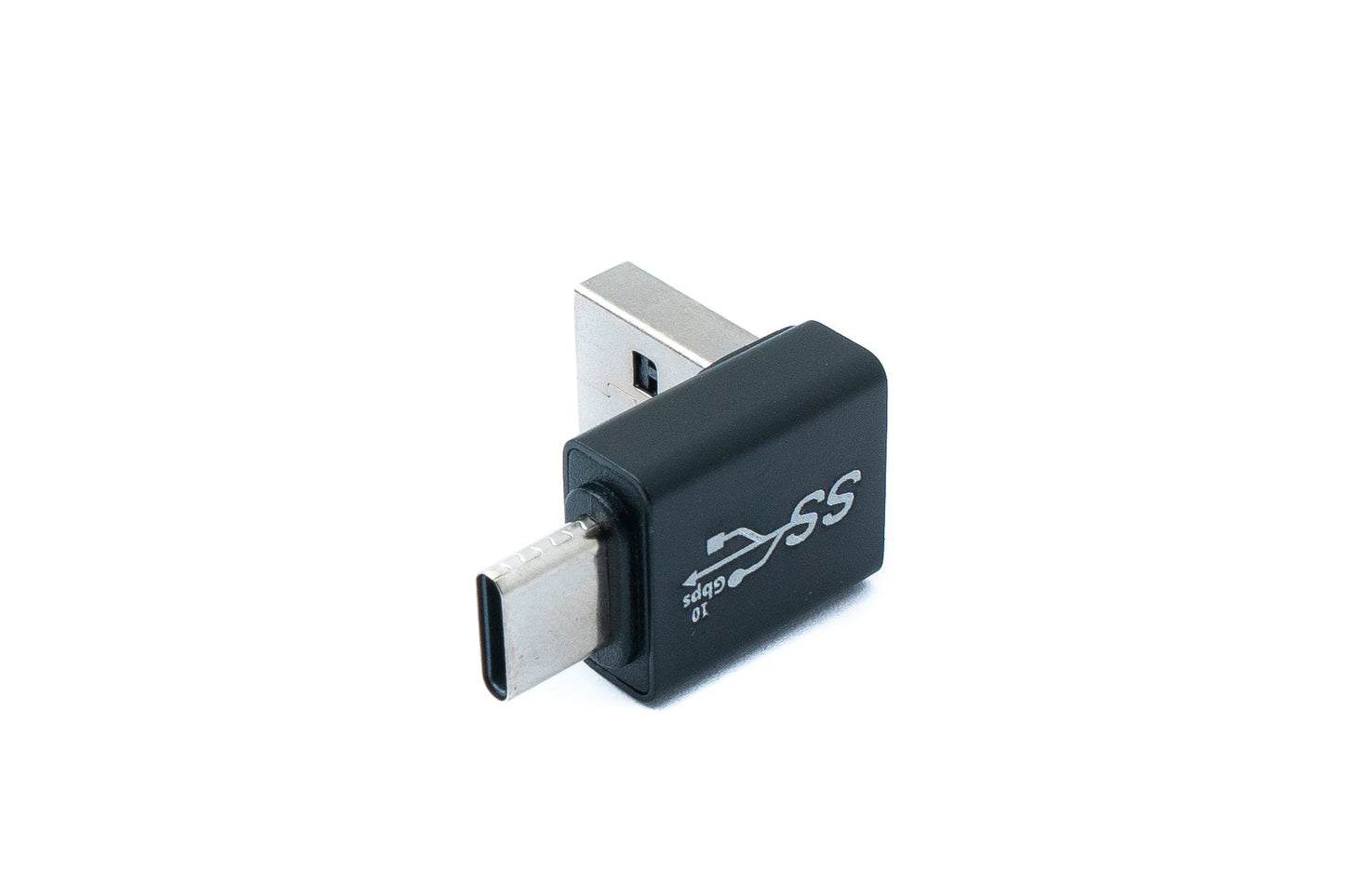 SYSTEM-S USB 2.0 Adapter Typ A Stecker zu 3.1 C Stecker Winkel Adapter in Schwarz