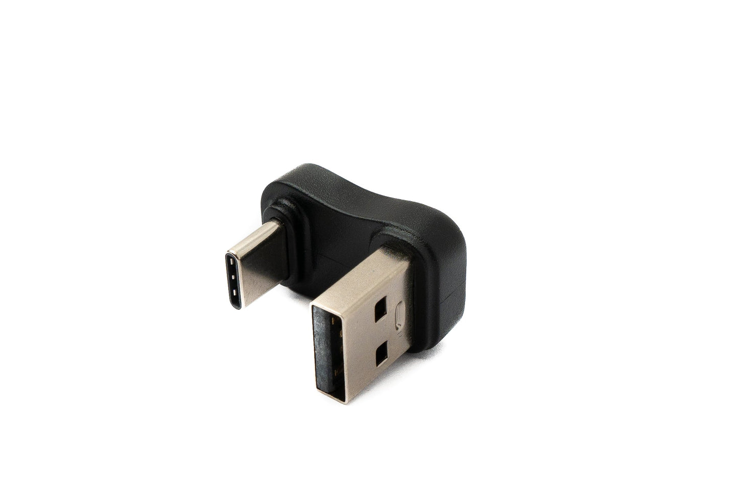 SYSTEM-S USB 2.0 Adapter Typ A Stecker zu 3.1 C Stecker U Turn 180° Winkel Adapter in Schwarz