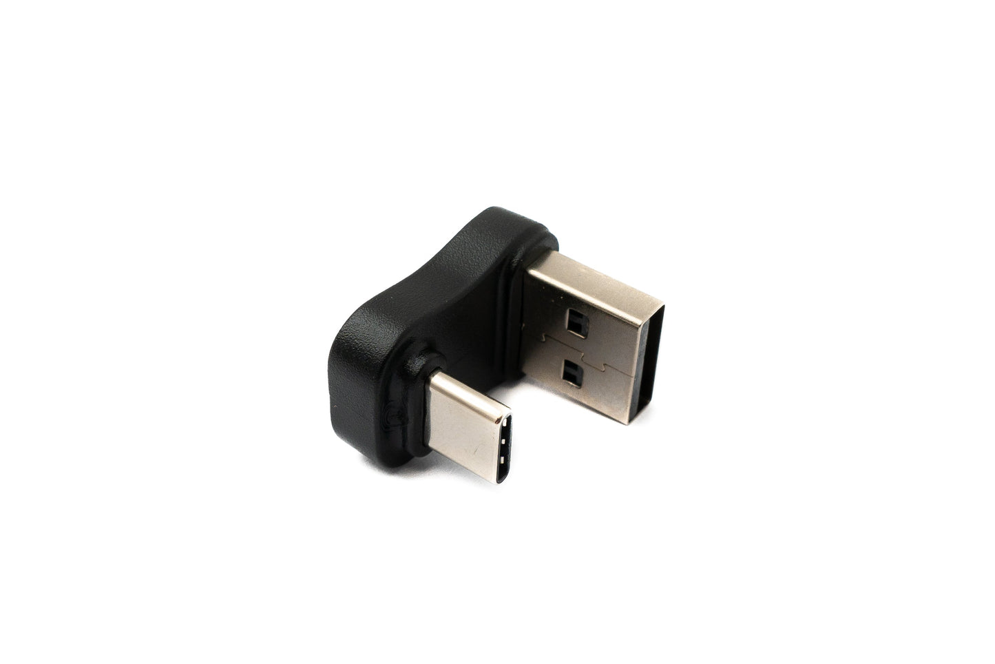 SYSTEM-S USB 2.0 Adapter Typ A Stecker zu 3.1 C Stecker U Turn 180° Winkel Adapter in Schwarz