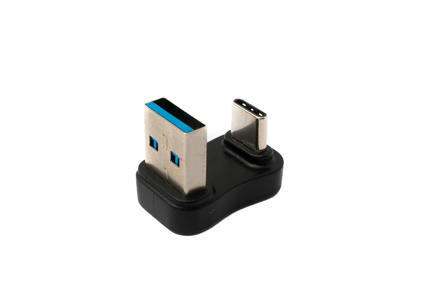 SYSTEM-S USB 3.0 Adapter Typ A Stecker zu 3.1 C Stecker U Turn 180° Winkel 5 Gbit/s Adapter in Schwarz