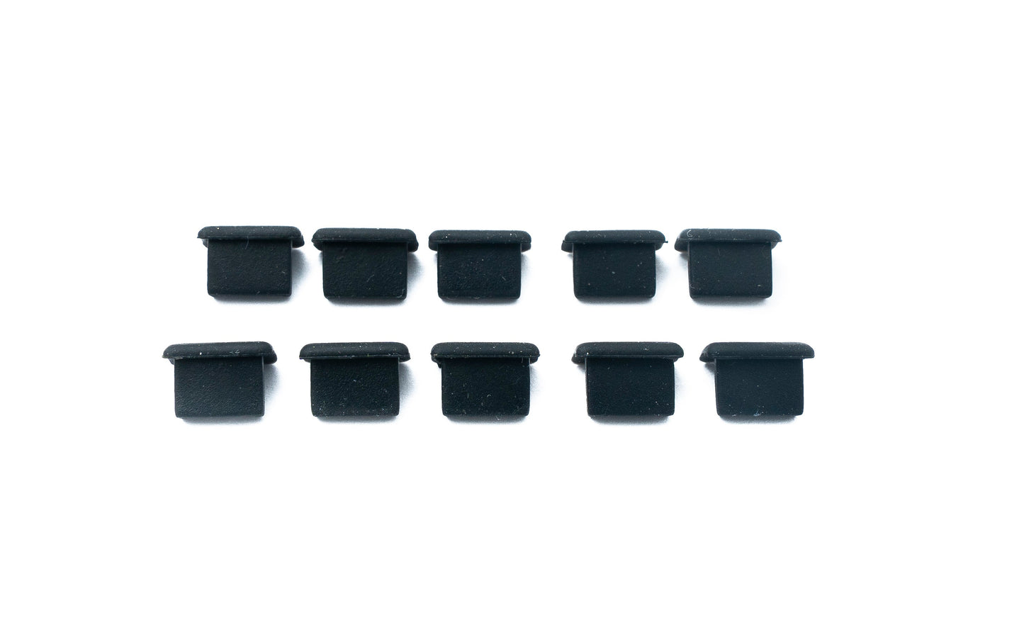 SYSTEM-S 10x Mini USB Port Cover Silicone Anti Dust Protection 7 x 2 mm Plug