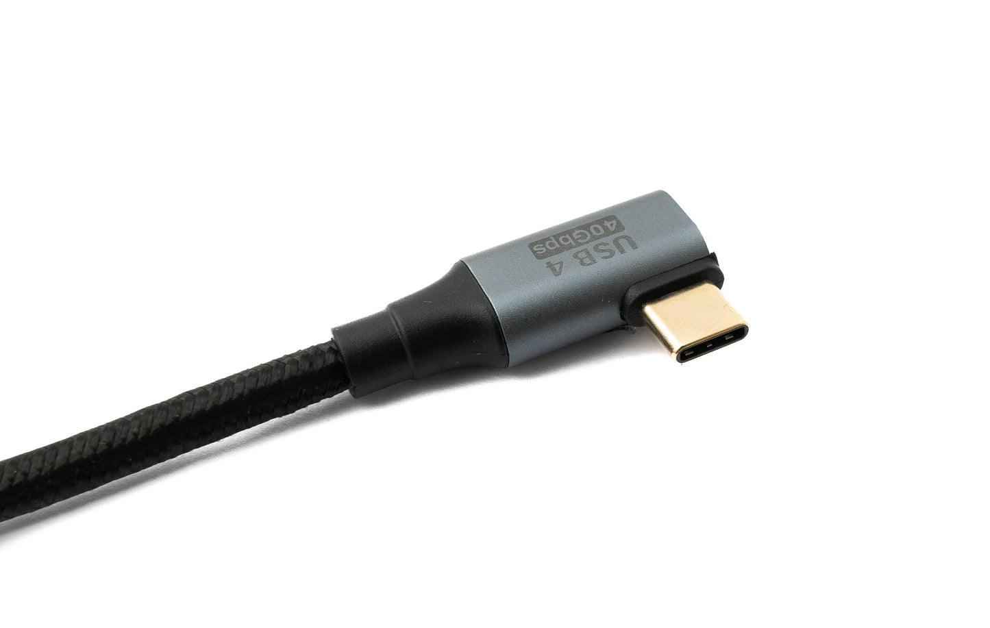 SYSTEM-S USB4 USB Kabel 50 cm Typ C Stecker zu Stecker 40 Gbit/s USB 4.0 geflochten Winkel