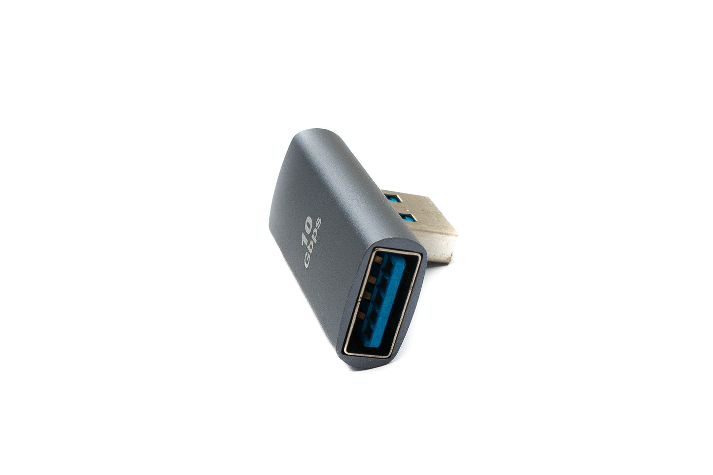 SYSTEM-S USB 3.0 Gen 2 Adapter Typ A Buchse zu Stecker Winkel Kabel in Grau