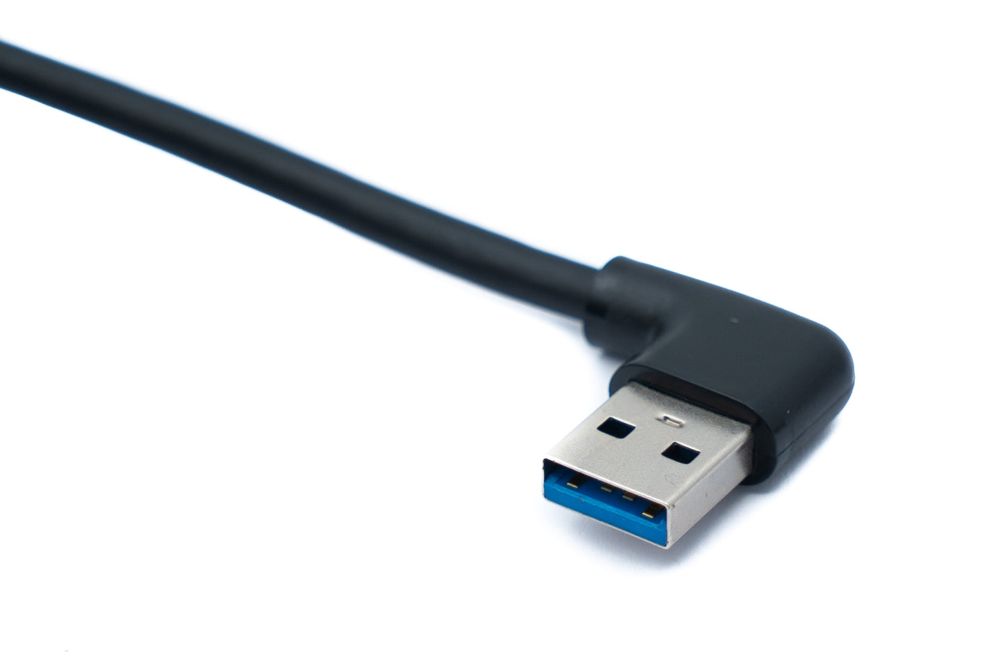 SYSTEM-S USB 3.0 Kabel 100 cm Typ A Stecker zu Stecker Winkel in Schwarz