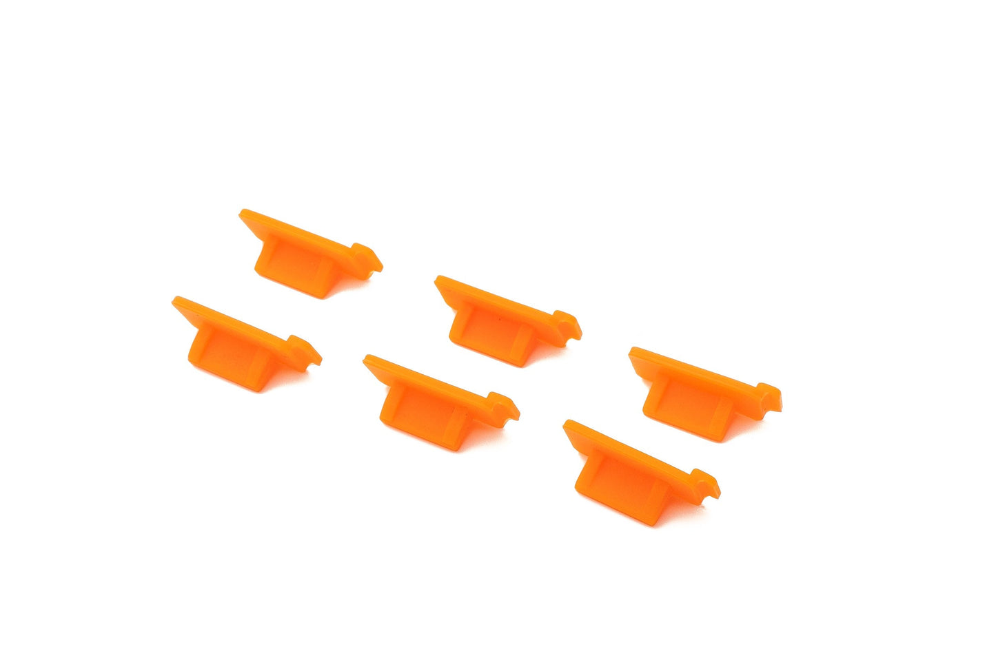 SYSTEM-S 6x USB Typ A Anti Staub Schutz Abdeckung aus Silikon in Orange