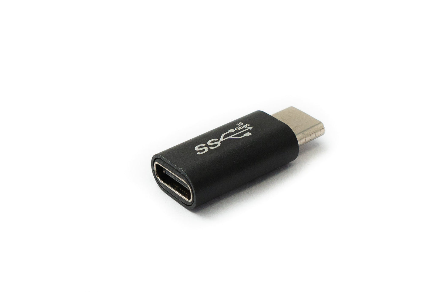 SYSTEM-S USB 3.1 Adapter Typ C Stecker zu Buchse Kabel in Schwarz