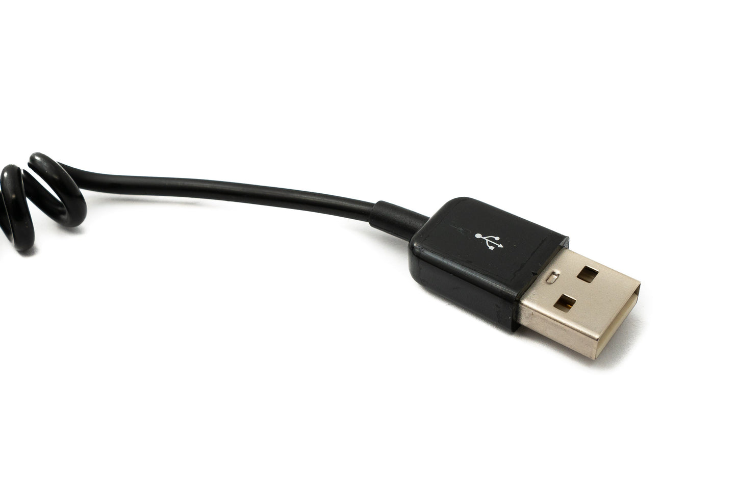 SYSTEM-S USB 3.1 Kabel 50 cm Typ C Stecker zu 2.0 A Stecker Spirale in Schwarz