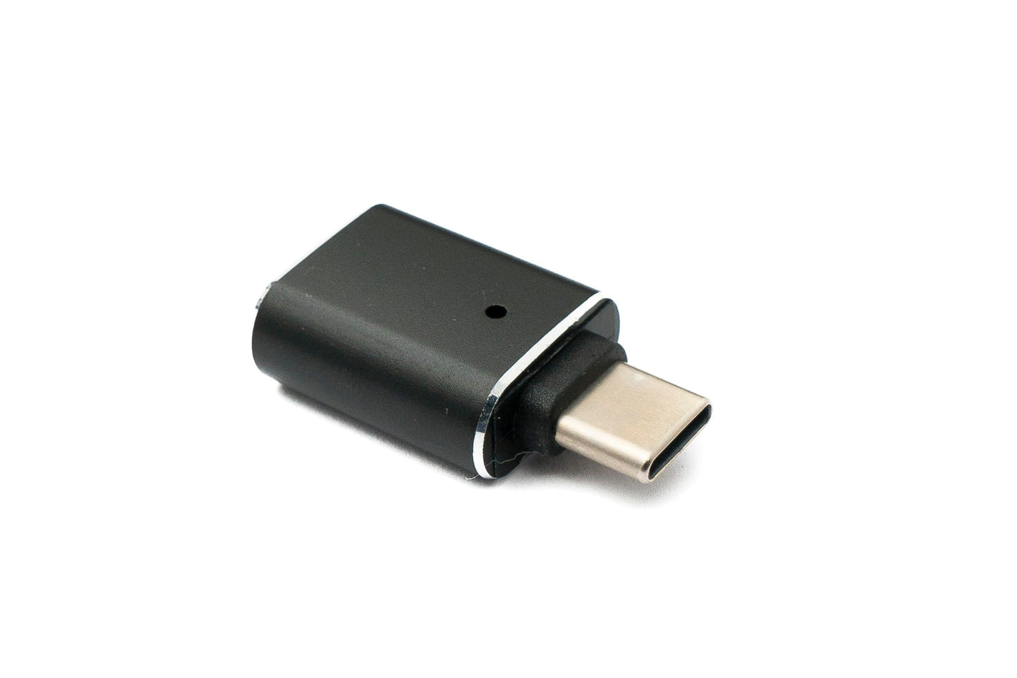 SYSTEM-S USB 3.1 adapter type C male to 3.0 A female with indicator light 5 Gbit/s 100W in black