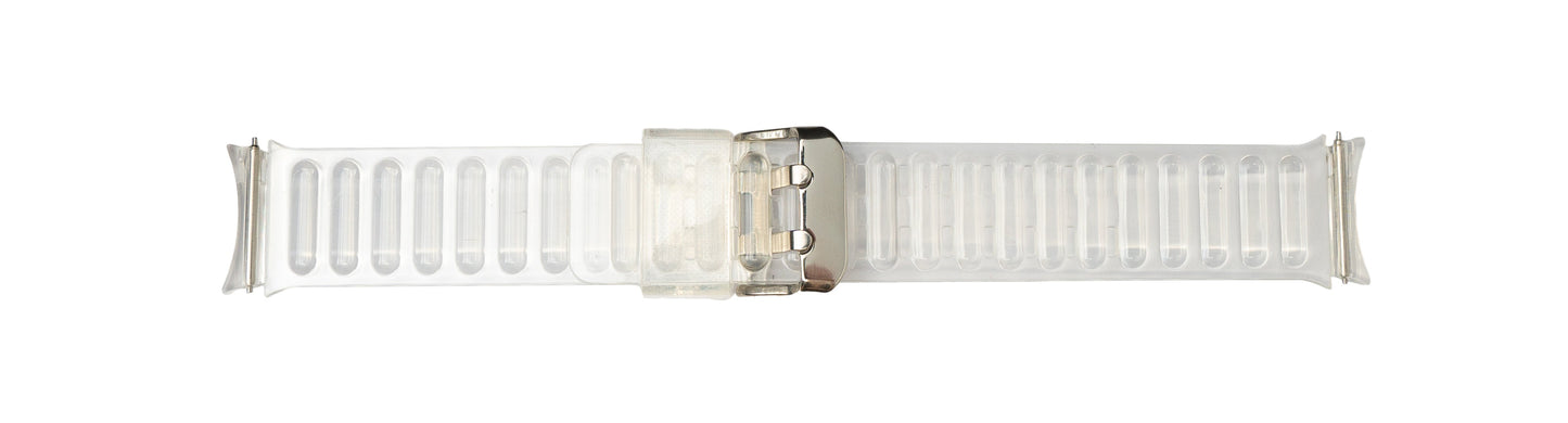 SYSTEM-S Armband 20 mm aus TPU für Samsung Galaxy Watch 5 4 Smartwatch Transparent Weiß