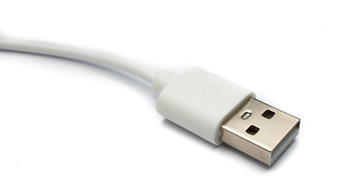 SYSTEM-S USB 2.0 Kabel 100 cm Ladestation für Xiaomi Watch S2 42 46 mm Smartwatch in Weiß