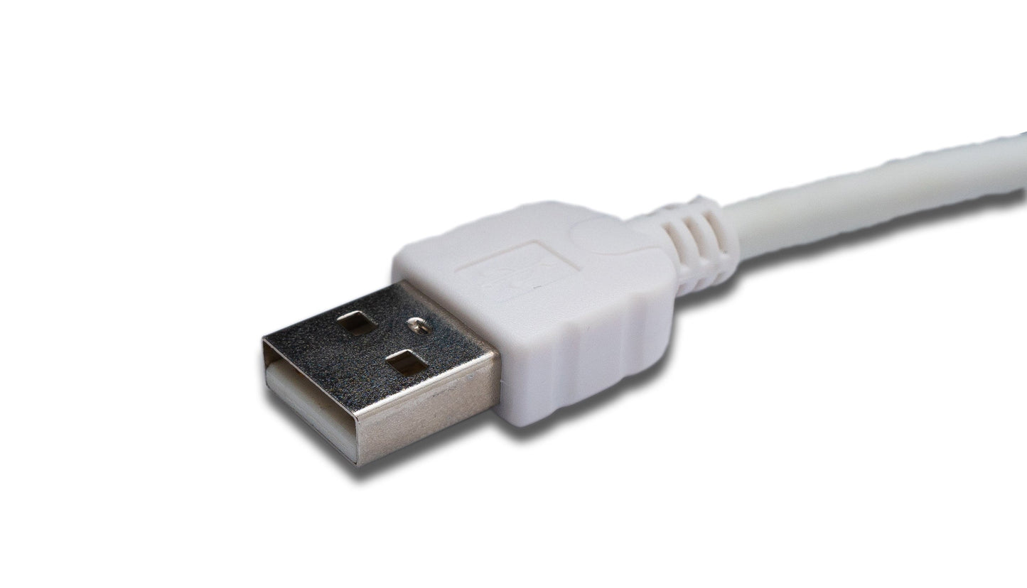 USB 2.0 Kabel 3 m Micro B Stecker zu Typ A Stecker Winkel in Weiß