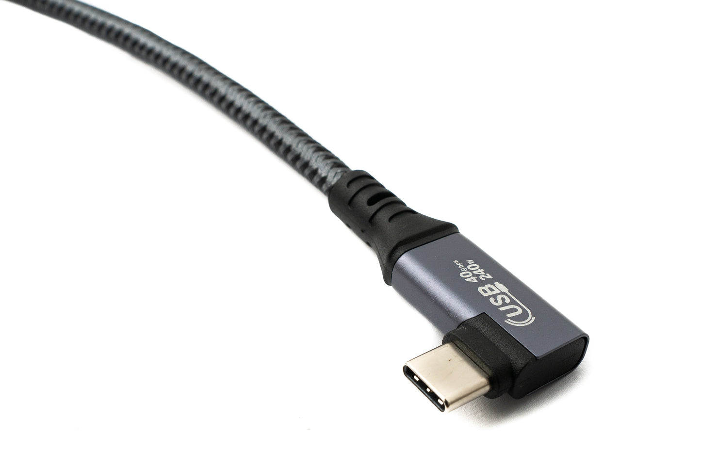 SYSTEM-S USB4 USB 100 cm cable Type C male to female angled braided 40 Gbit/s 240 W USB 4.0 cable