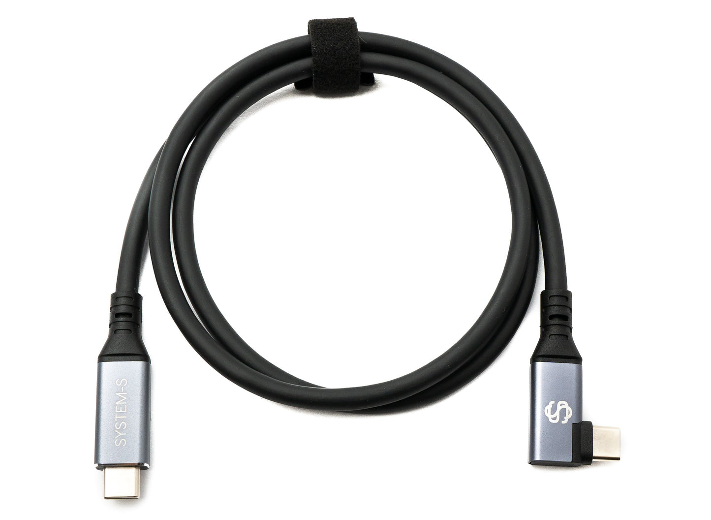 SYSTEM-S USB4 80 cm cable Type C male to male angled 40 Gbit/s 240 W USB 4.0 cable