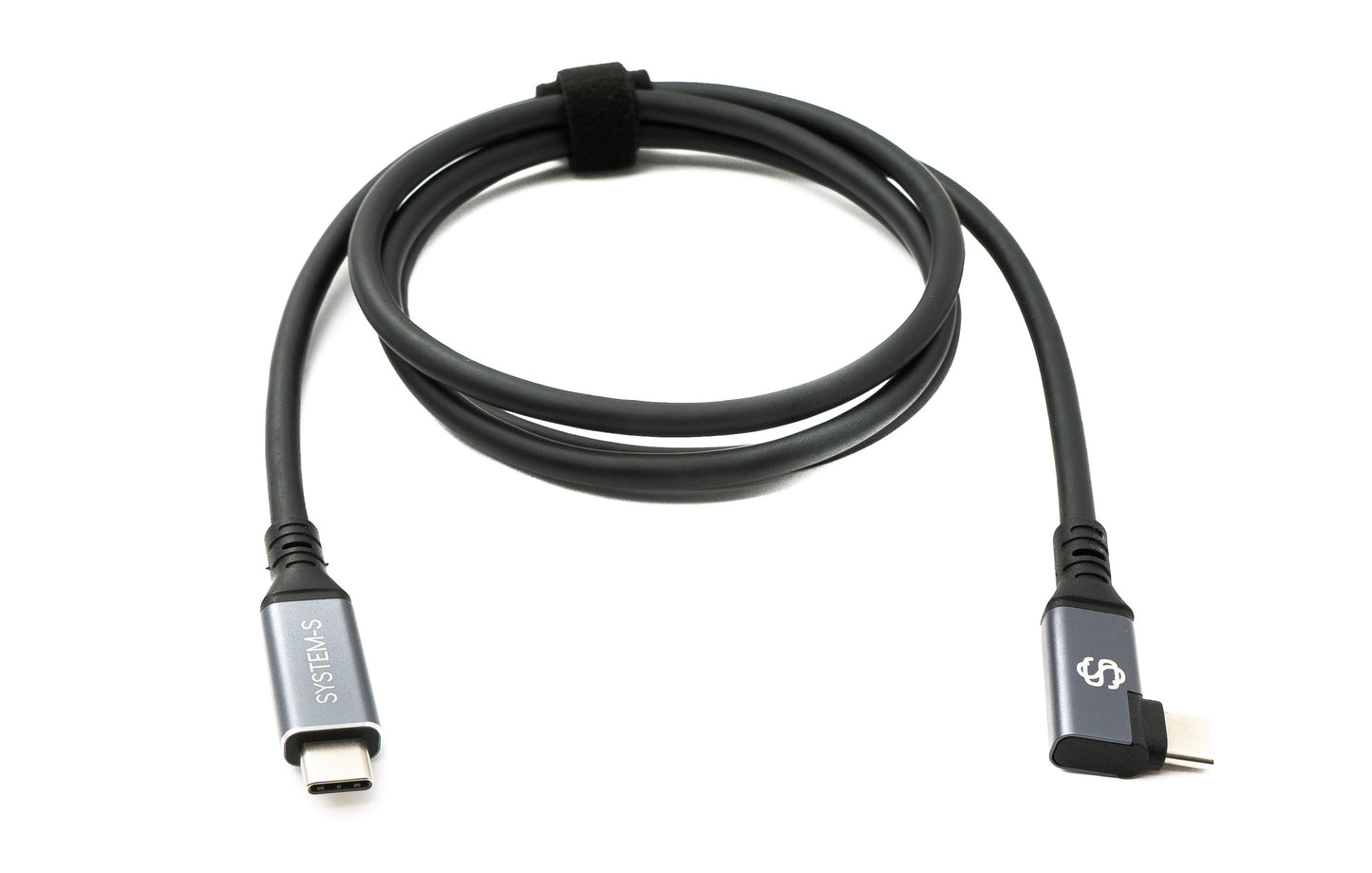 SYSTEM-S USB4 USB 120 cm Kabel Typ C Stecker zu Stecker Winkel 40 Gbit/s 240 W USB 4.0 Kabel