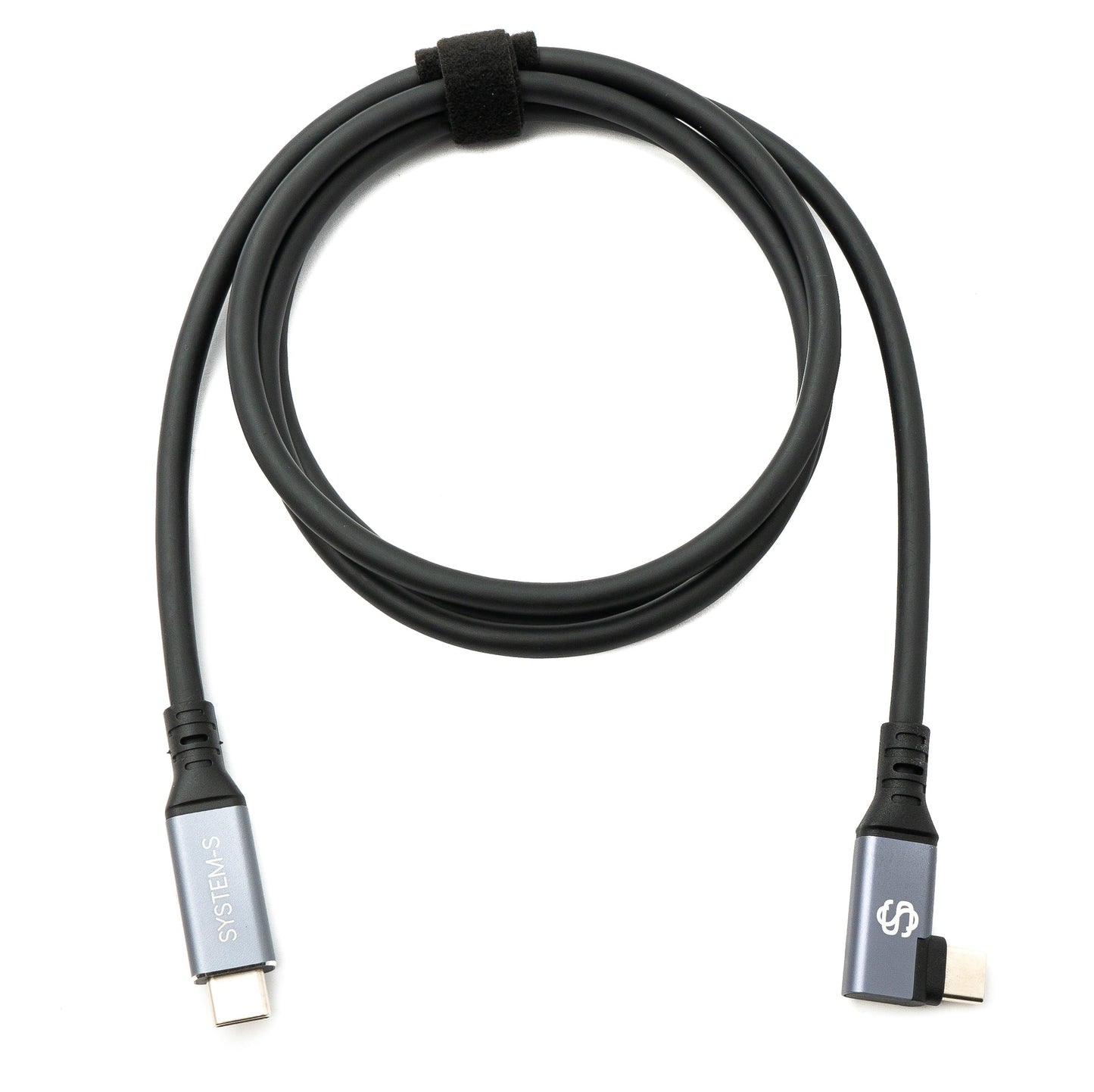 SYSTEM-S USB4 USB 120 cm Kabel Typ C Stecker zu Stecker Winkel 40 Gbit/s 240 W USB 4.0 Kabel