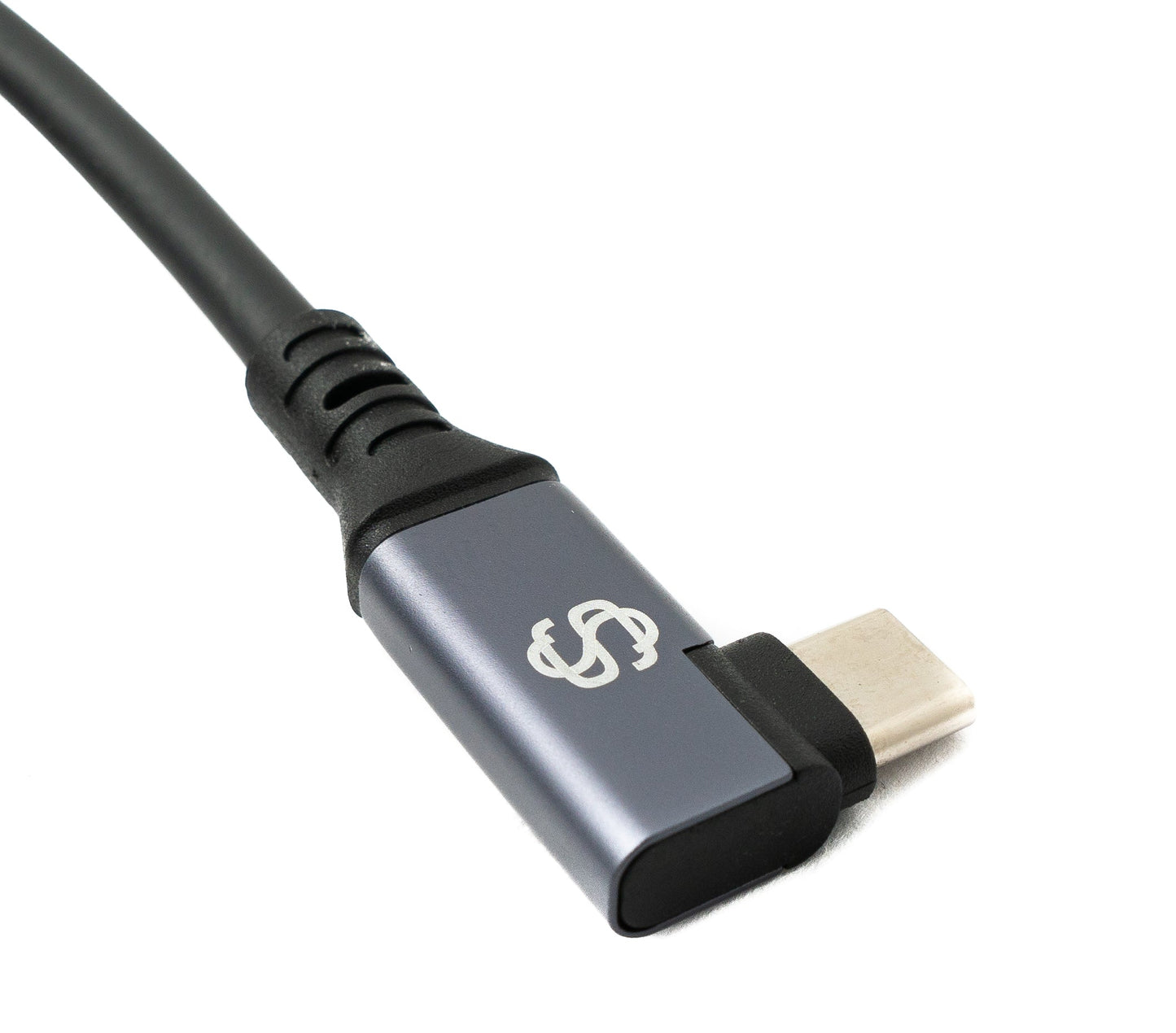 SYSTEM-S USB4 USB 120 cm Kabel Typ C Stecker zu Stecker Winkel 40 Gbit/s 240 W USB 4.0 Kabel