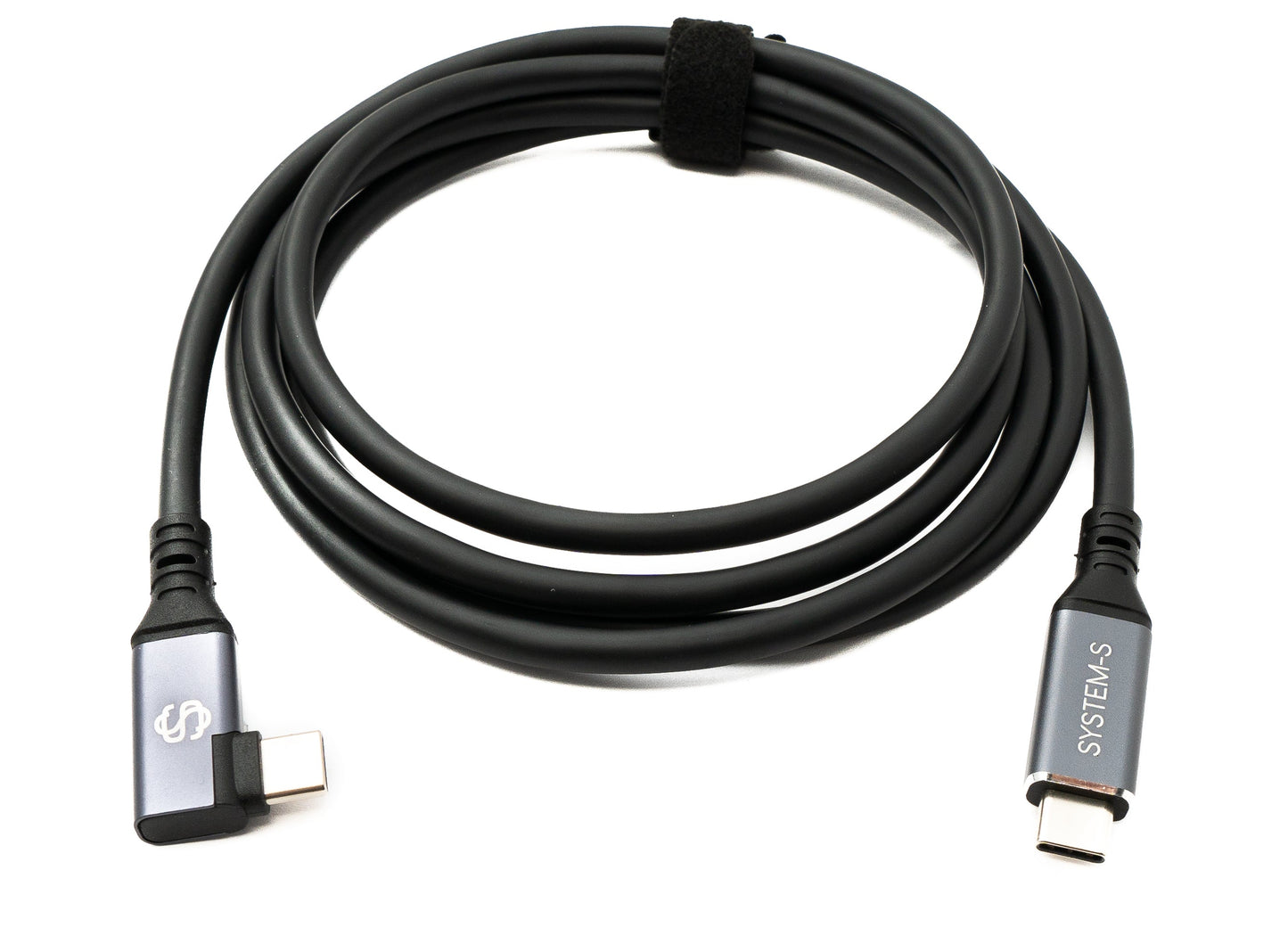 SYSTEM-S USB4 USB 150 cm Kabel Typ C Stecker zu Stecker Winkel 40 Gbit/s 240 W USB 4.0 Kabel