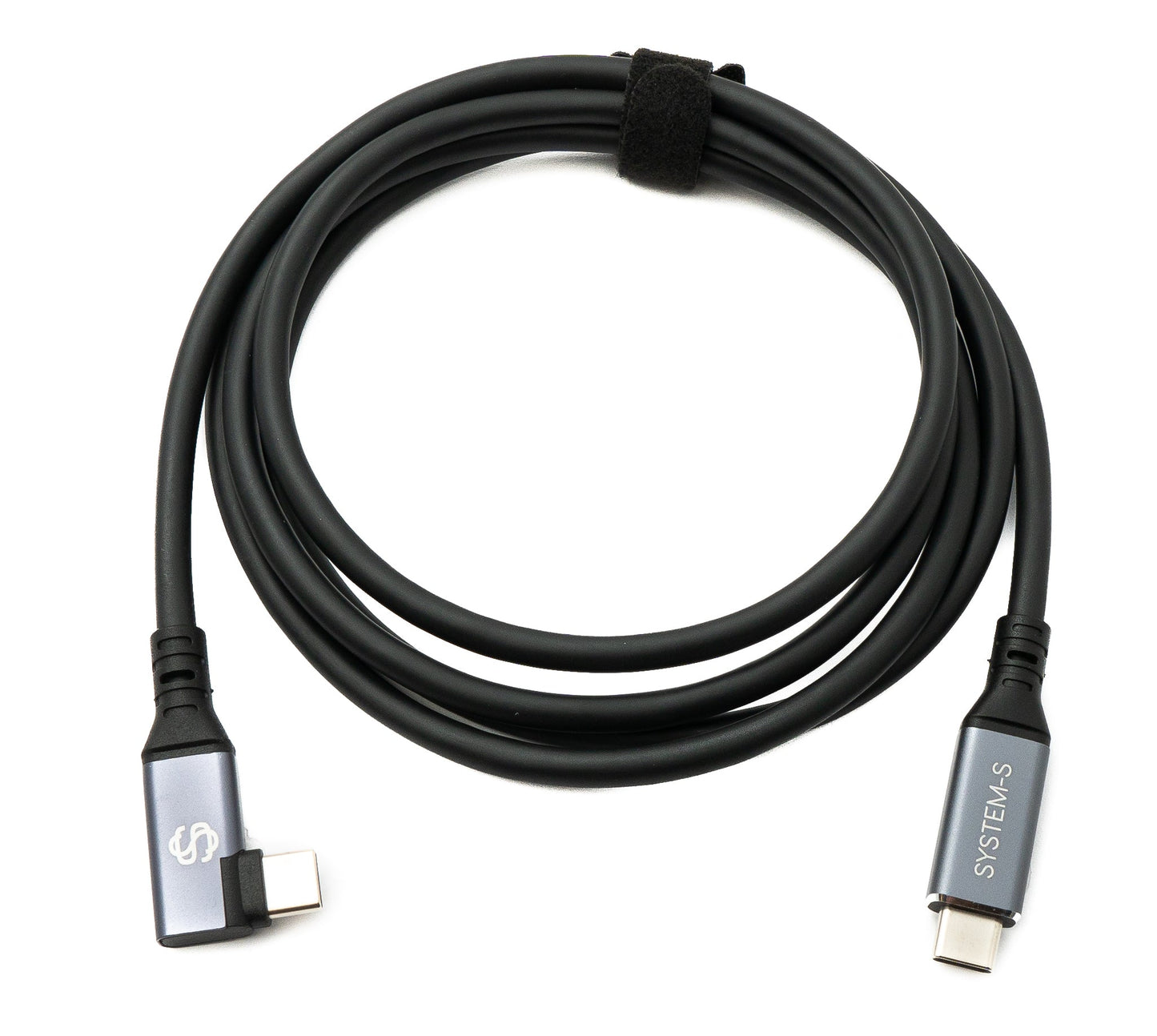 SYSTEM-S USB4 USB 150 cm Kabel Typ C Stecker zu Stecker Winkel 40 Gbit/s 240 W USB 4.0 Kabel