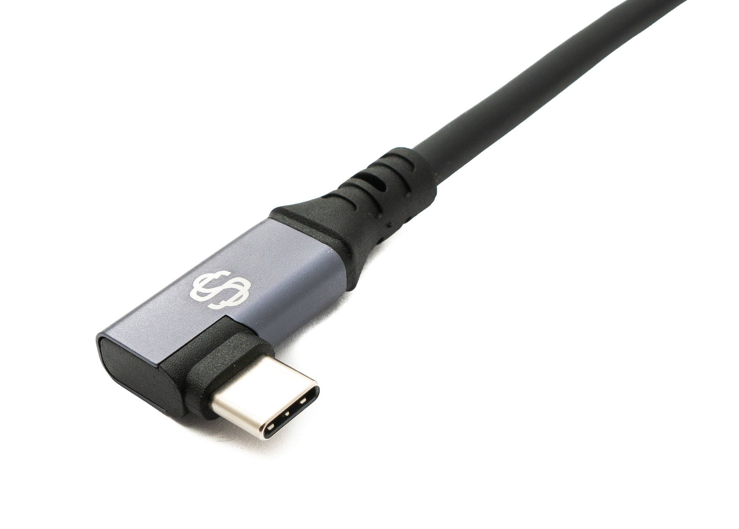 SYSTEM-S USB4 USB 150 cm Kabel Typ C Stecker zu Stecker Winkel 40 Gbit/s 240 W USB 4.0 Kabel
