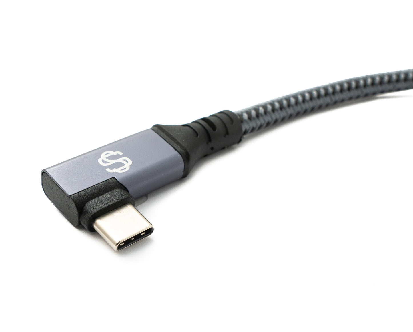 SYSTEM-S USB4 USB 20 cm cable Type C male to female angled braided 40 Gbit/s 240 W USB 4.0 cable