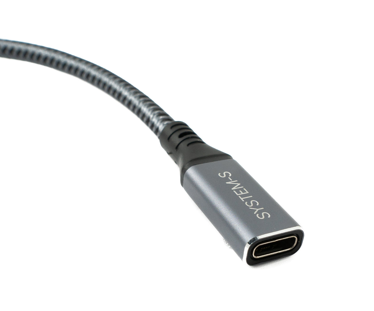 SYSTEM-S USB4 USB 20 cm cable Type C male to female angled braided 40 Gbit/s 240 W USB 4.0 cable