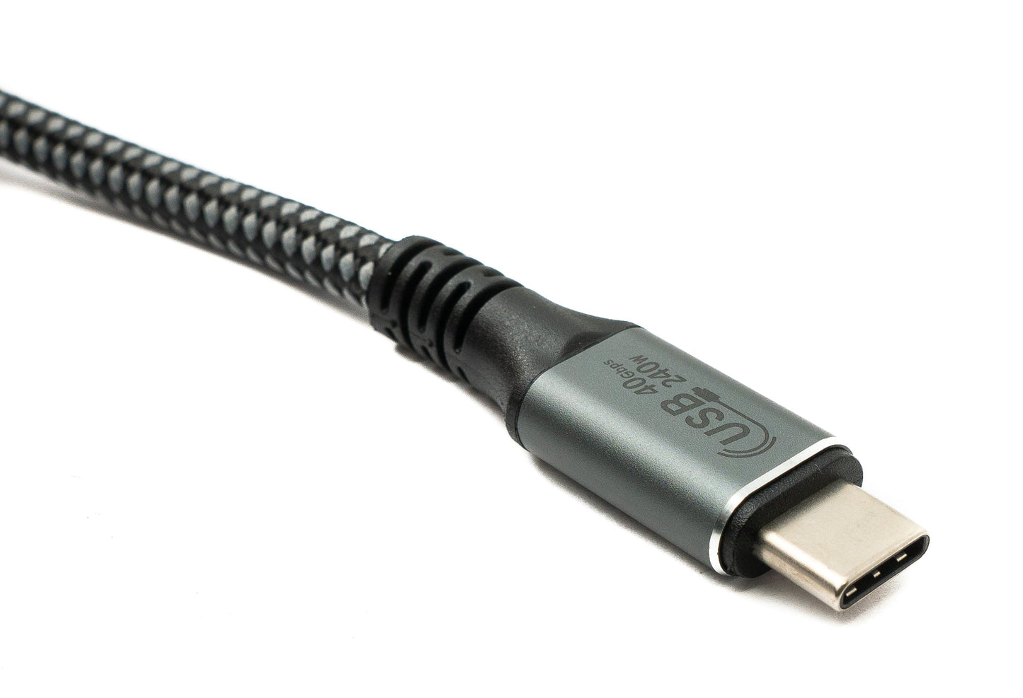 SYSTEM-S USB4 USB 120 cm Kabel Typ C Stecker zu Stecker geflochten 40 Gbit/s 240 W USB 4.0 Kabel
