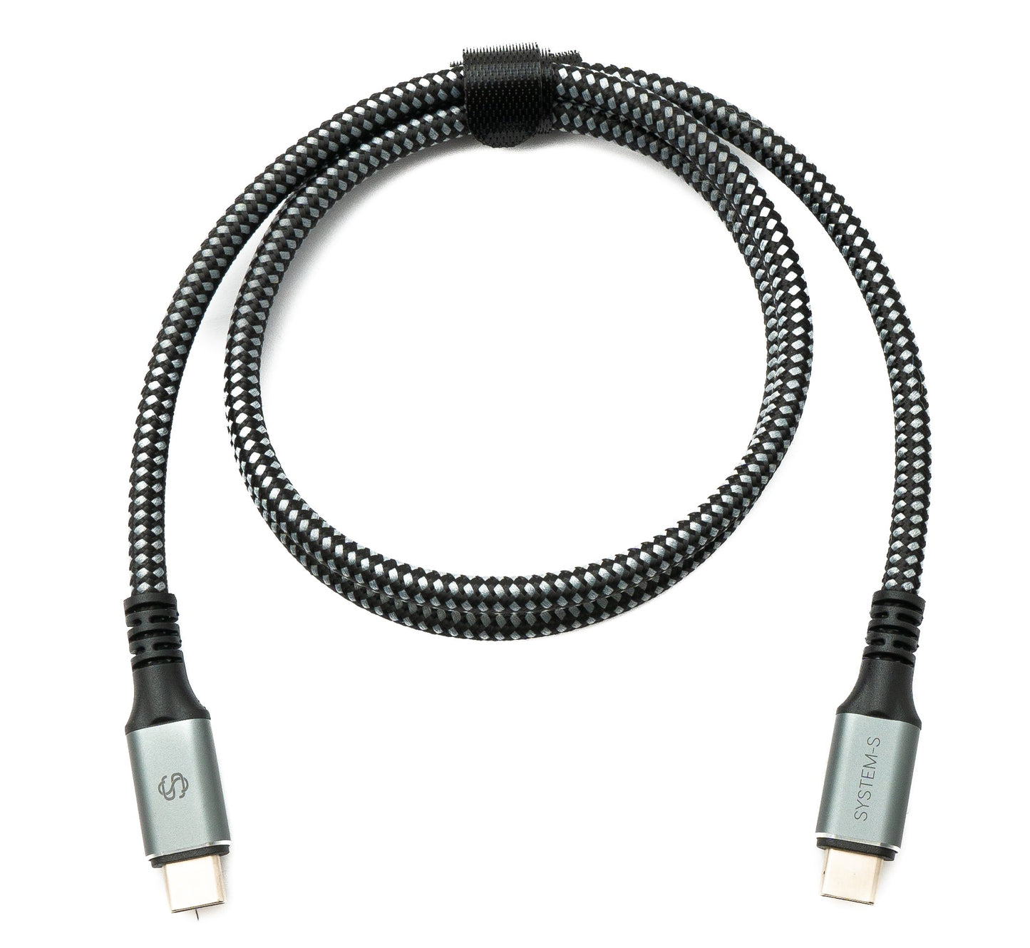 SYSTEM-S USB4 USB 80 cm Kabel Typ C Stecker zu Stecker geflochten 40 Gbit/s 240 W USB 4.0 Kabel
