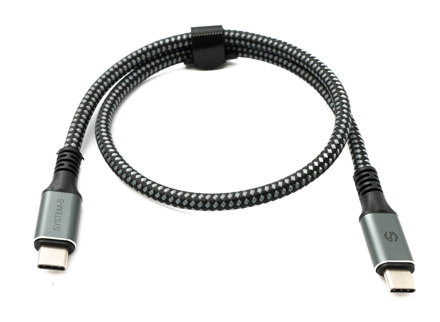 SYSTEM-S USB4 USB 50 cm Kabel Typ C Stecker zu Stecker geflochten 40 Gbit/s 240 W USB 4.0 Kabel